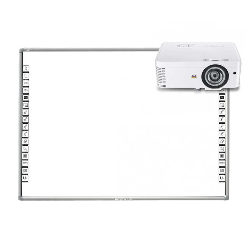 Інтерактивна дошка 82" Intech RE82A (з розумним лотком) та короткофокусний проєктор ViewSonic PS502X